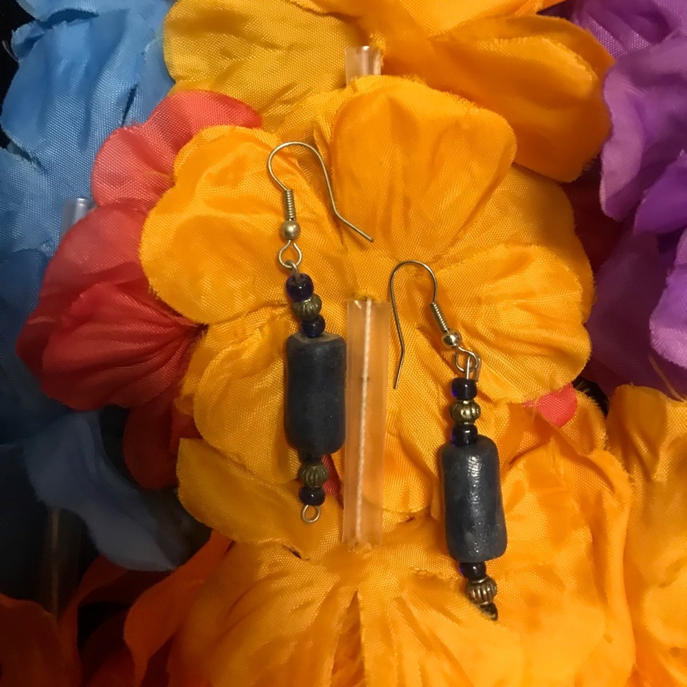 Bohemian Handmade Green Earth Vintage-Like Rare Earrings